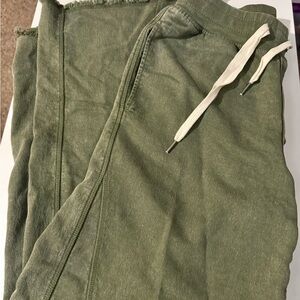 American Eagle Outfitters Olive Green Boot Cut Pants with Drawstring